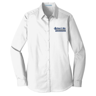 Robert G. Miller Indoor Staff - Ladies Long Sleeve Carefree Poplin Shirt Thumbnail